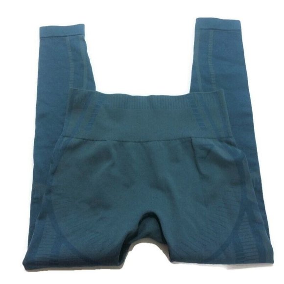 Gymshark Women's Geo Seamless Cropped Athletic Leggings Blue Green Tones Small - Picture 2 of 9